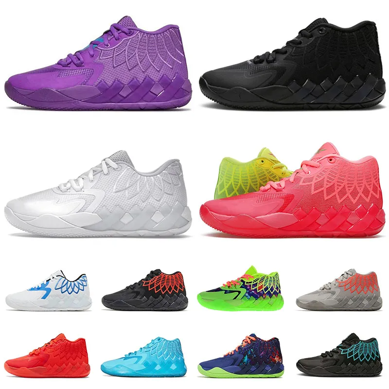 2022 New Rick and Morty Lamelo Ball Shoe MB 01 Swatelball Shoes for Mens Rock Ridge Red Queen City Buzz Black Blast Purple UNC Sports