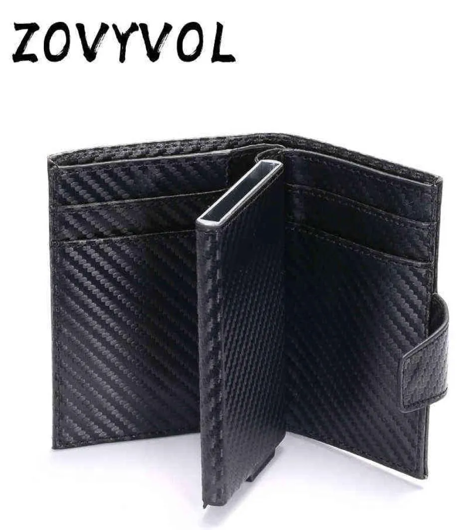 Zovyvol Short Smart Male Wallet Bag Leather Rfid Mens Trifold Card Small Coin Pocket S 211223
