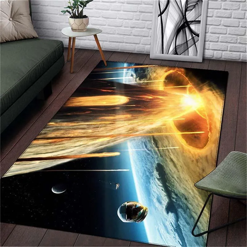 Tapijten Space Planet Tapijt Slaapkamer Huis Woonkamer Decoratie Star Square Kerstcadeau Fashion Bamerkeuken Keuken