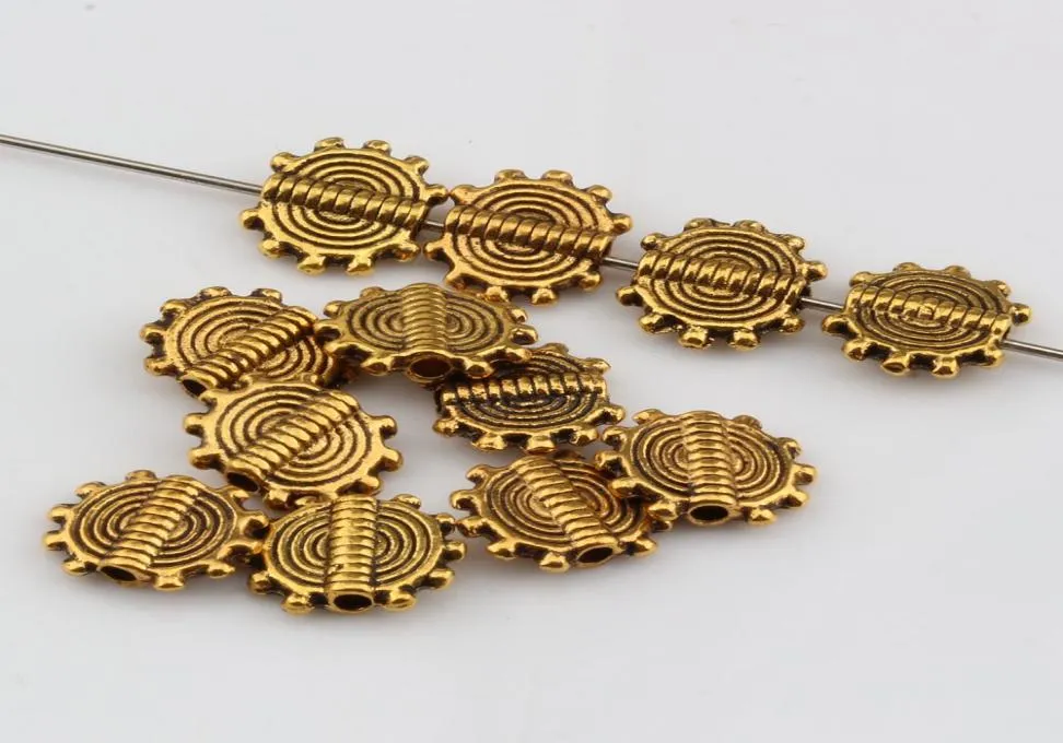 250pcs عتيقة الذهب الذهب الزنك سبيكة العرق حبات 8 × 10 مم للمجوهرات صنع سوار قلادة ديي الملحقات ديي