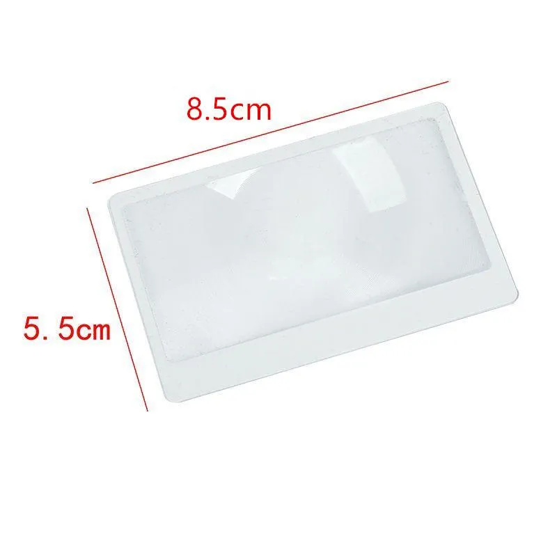 3X Microscope Magnifiers Credit Card Shape Transparent Magnifier Magnification Magnifying Fresnel LENS Made of Plastics 85x55mm AM808