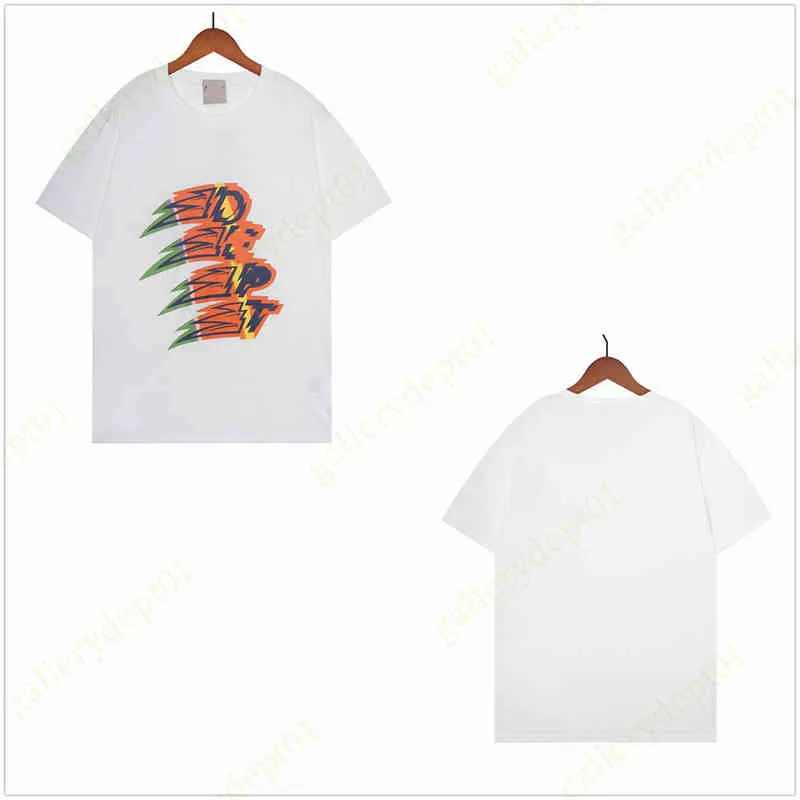 Erkek Tişörtler 2022 Gömlek Erkekler Tshirts Tasarımcı Giysileri T Shirt Gökkuşağı Yarım Portre Baskı Grafik Tee Vintage Yıkanmış Sıkıntılı Tişört Yüksek Sokak Graffiti Baskı
