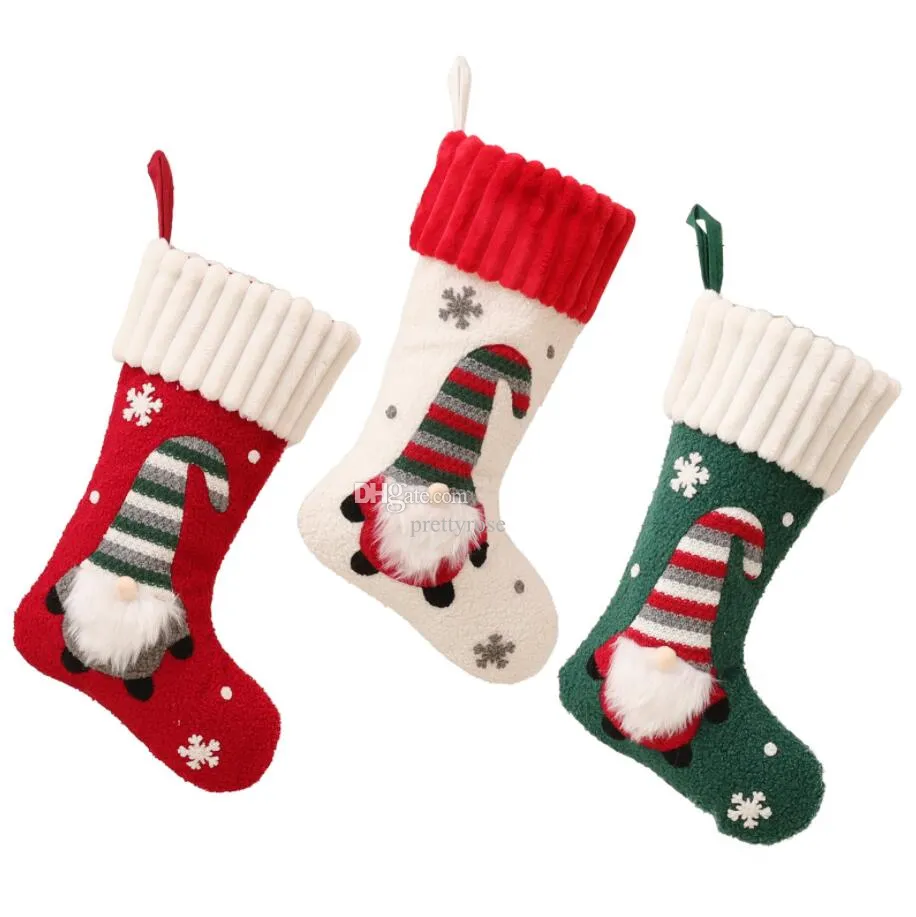 Noel Örgü Sobling Noel Şeker Çuval Çorapları Ev Noel Navidad Yeni Yıl Hediye Çantası Dekoru için Noel Süslemeleri