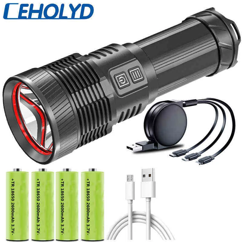 Ultra Bright XHP70.2 High Quality Tactical Led Flashlight Powerful Flashlight Usb Rechargeable 18650 26650 Battery Waterproof Lantern J220713