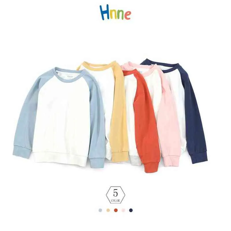 Felpe Felpe con cappuccio Hnne 2022 Autunno Nuovo Colore a contrasto Felpe con cappuccio per bambini Moda Felpe per bambini carine Morbide Ragazzi Grils Pantaloni da jogging di qualità Top 0908