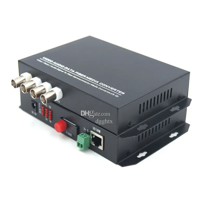 4CH Video To Fiber Optic Media Converters FC Transmitter And
