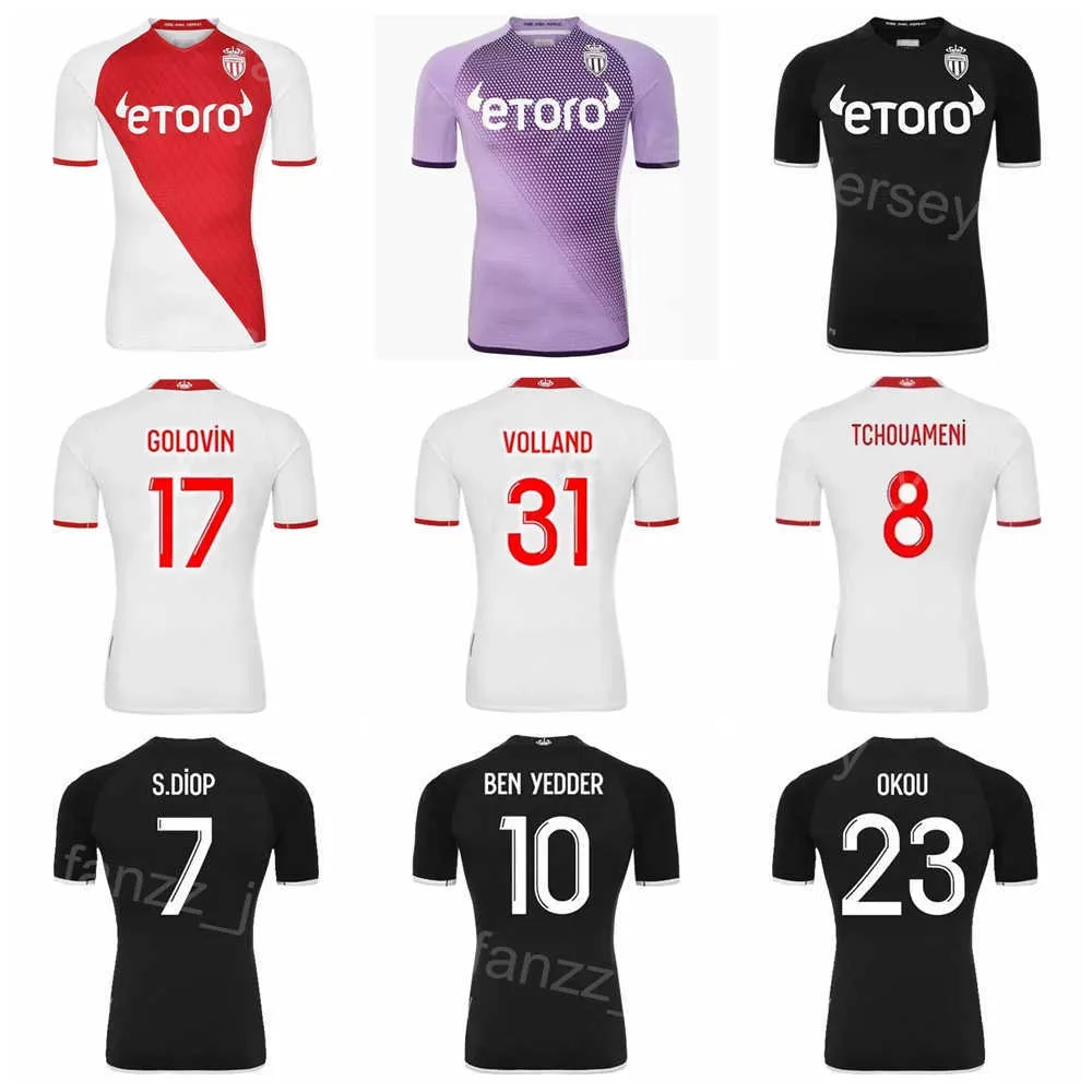 22-23 Club As Monaco Embolo Soccer Jersey Diatta Badiashile Diop Disasi Nubel Jean Lucas Vanderson Ben Yedder Volland Diop Henrique Football Shirt Kits Fc Mundlid