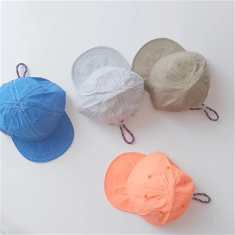 Casquettes Chapeaux Solide Couleur Bébé Casquette De Baseball Printemps Été Réglable Infantile Fille Garçon Visière Chapeau En Plein Air Doux Séchage Rapide Casual Enfants Soleil Caps 220907