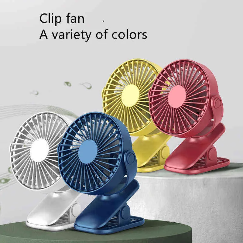 Electric Fans Portable USB Table Fan Clip-On Type laddningsbar Mini Desk Fan 360-graders rotation Justerbar klipp-On-fläkt T220907