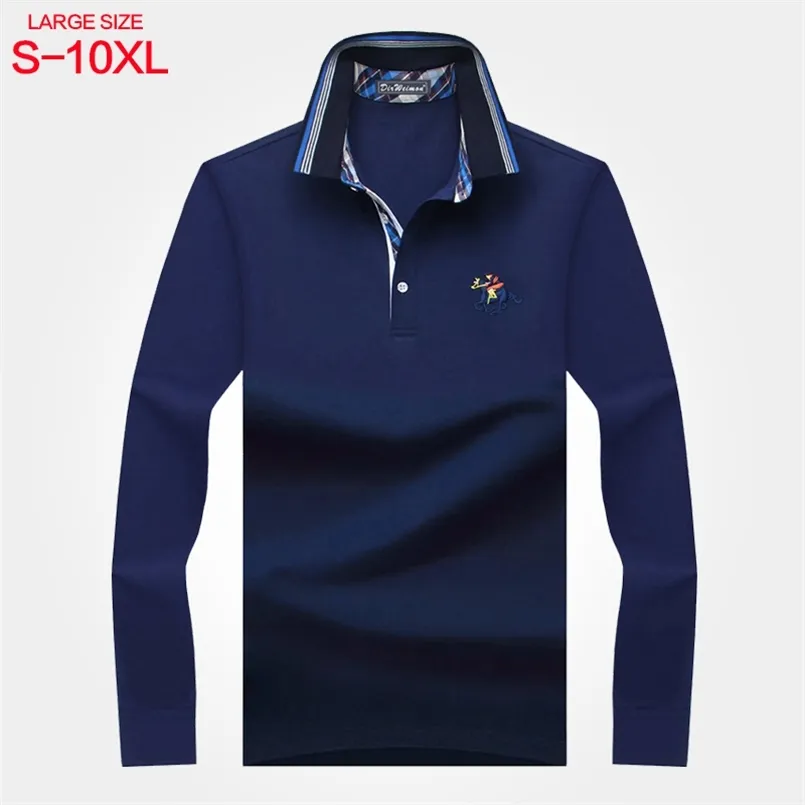 Polos masculinos Autumn lapela de manga longa camiseta de camiseta sólida camisa pólo solto solto grande negócio casual Bottom Paul 220908