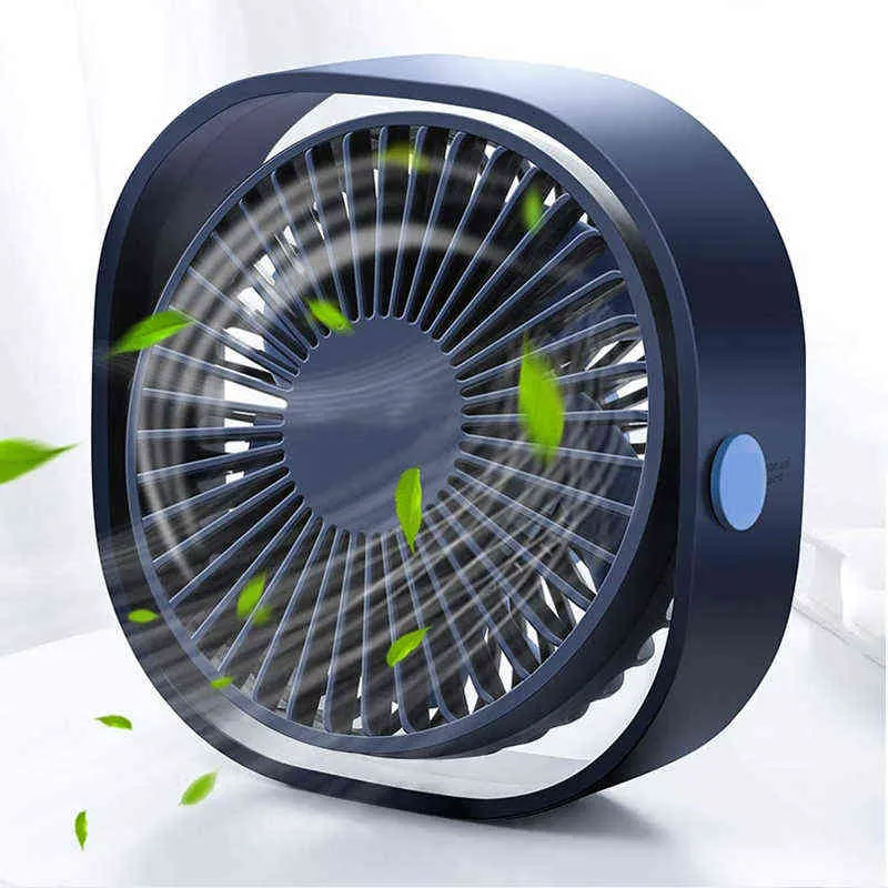 Elektriska fläktar 2021 NYTT DESKTOP USB FAN PORTABLE TABLE FAN FÖR KONTOR HUSHUSHETS STÄTT VIND SILL MINI FAN med 3 Speed ​​360 Rotation Justerbar T220907