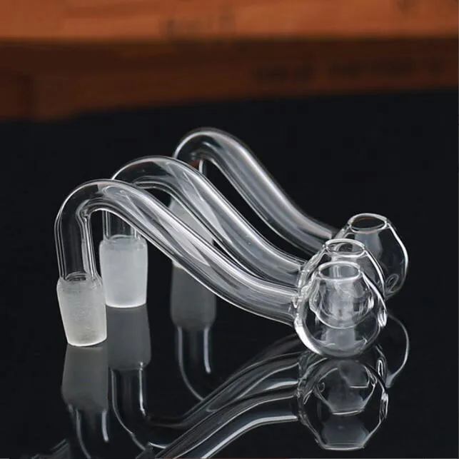 Brûleur à huile en verre transparent pipe de narguilé plié à ongles Burning Eau Burn 10 mm 14 mm 18 mm femelle mâle