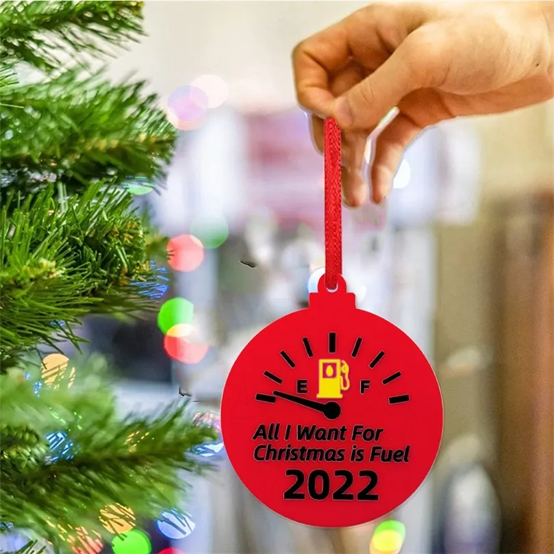 Autres fournitures de fête d'événement Personnalisé Je veux l'année de carburant Ornement Famille Arbre de Noël Ornement Pendentif Décoration de fête à la maison Cadeau créatif 220908