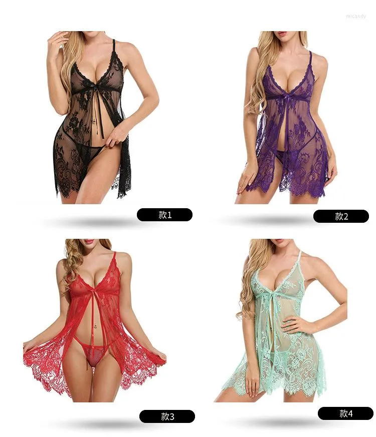 Sexy Lace Babydoll Lingerie Set With Pajamas And Lingerie Dress