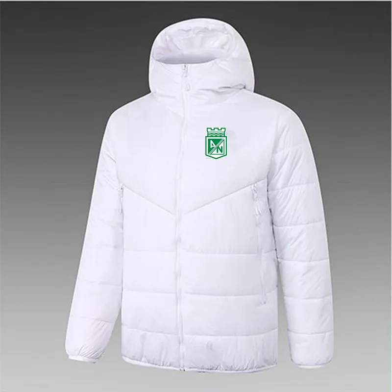 Atletico Nacional Men's Down hoodie jacket winter leisure sport coat full zipper sports Outdoor Warm Sweatshirt LOGO Custom