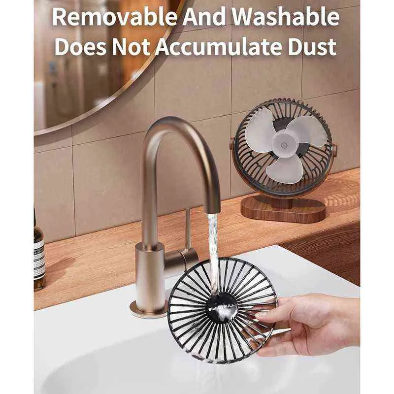 Portable 6.4 Inch Wooden USB Usb Desk Fan Kmart With 3 Speeds Quiet And