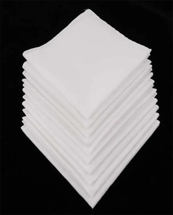 10 шт. Мужские белые платки 100 хлопковые квадратные супер мягкие мыть