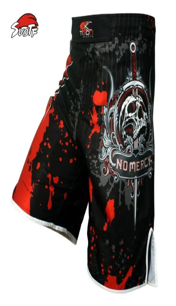 Suotf Men 039S الهيكل العظمي Skull Cool Printing Head Wrestling Pants Muay Thai