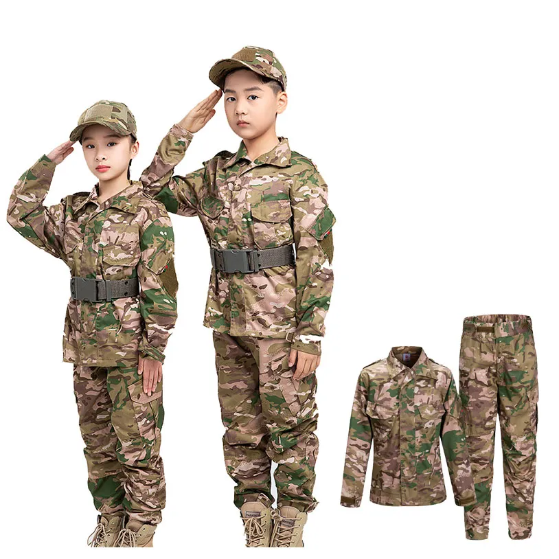 Camisa de tiro Camisa Defina o vestido de batalha Tático BDU Combate Crianças Camuflagem adulta infantil uniforme infantil no05-034