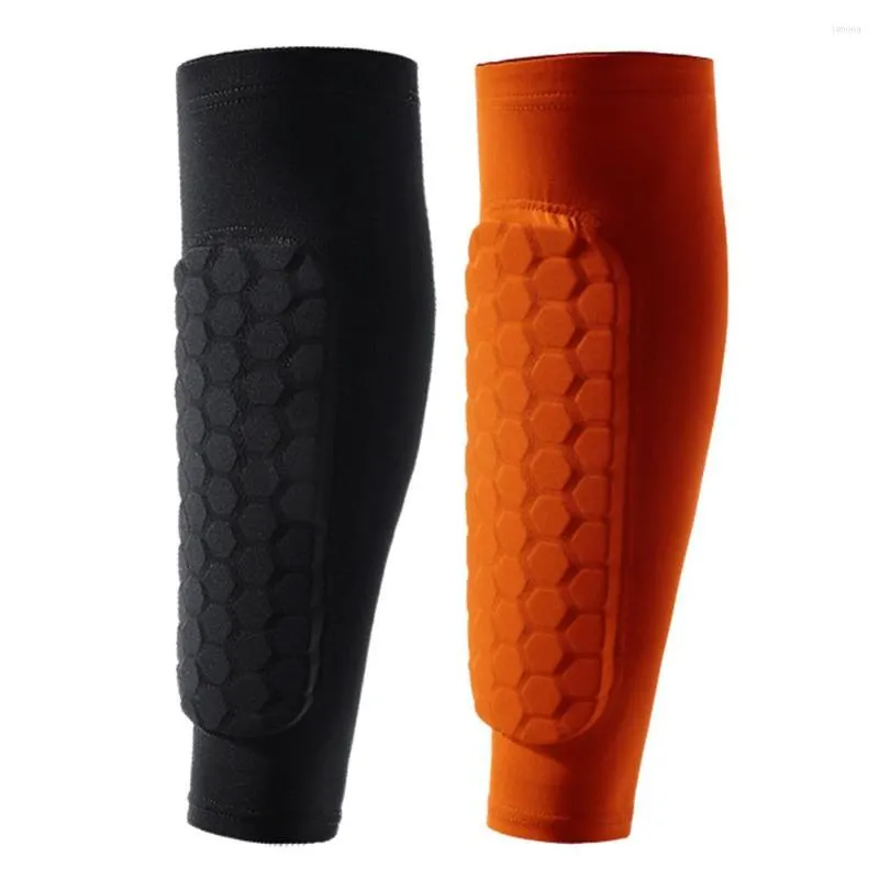 Genouillères 1pc Sports de plein air Football basket-ball Football protège-tibia nid d'abeille course jambe mollet équipement de protection manches