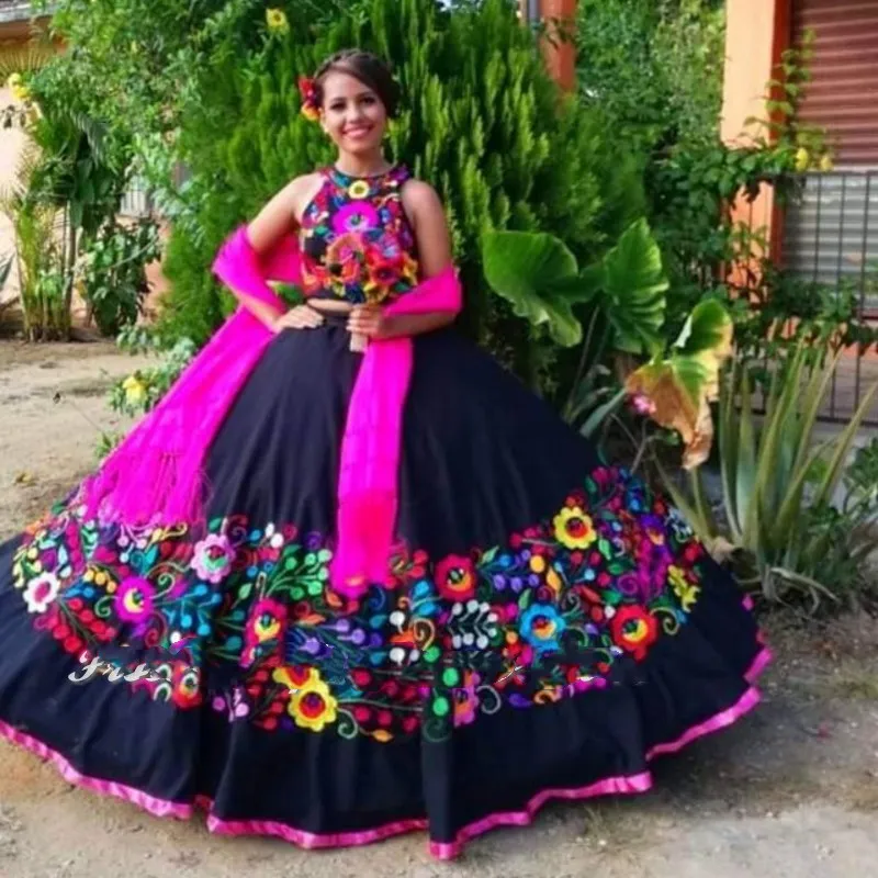 Vestido de 15 anos Abiti Quinceanera con ricami a portafoglio Stile messicano Charro Corsetto con lacci Sweet 16 Quince XV Abiti da ballo