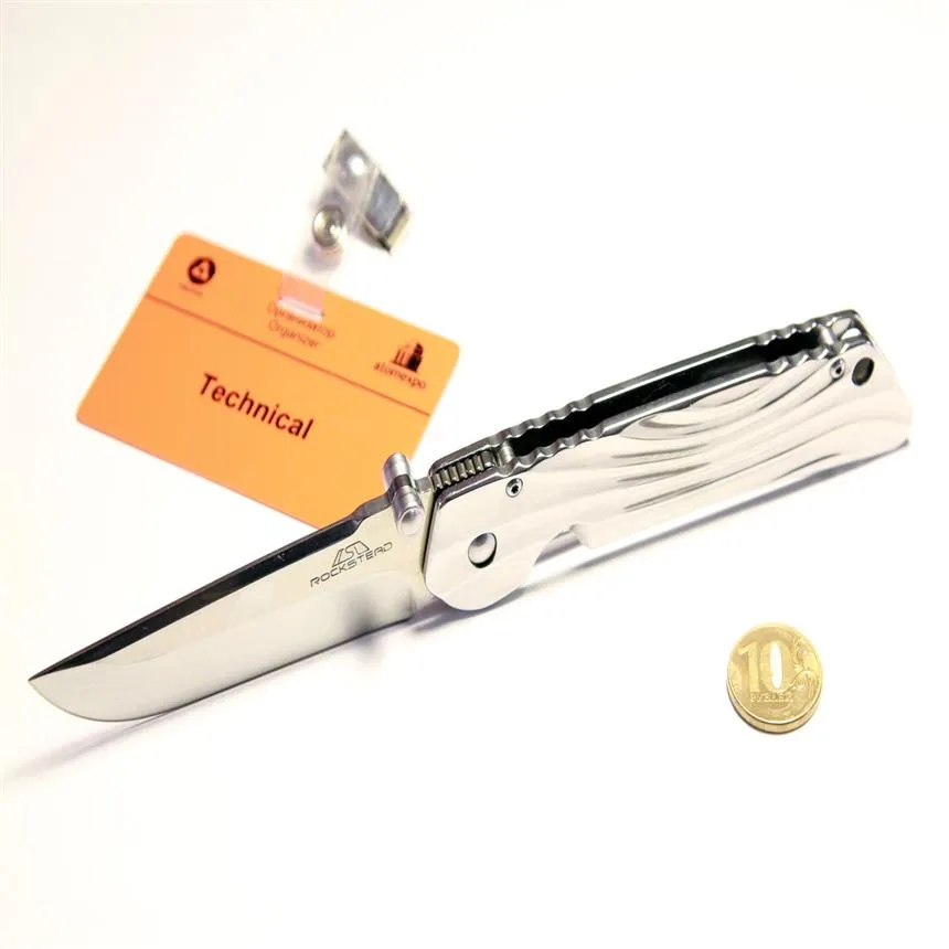 Rockstead Hizen-Tic Japan Высококачественный складной нож Japan D2 Blade Germany Mirror Heanlable Steel с подарочной коробкой3204