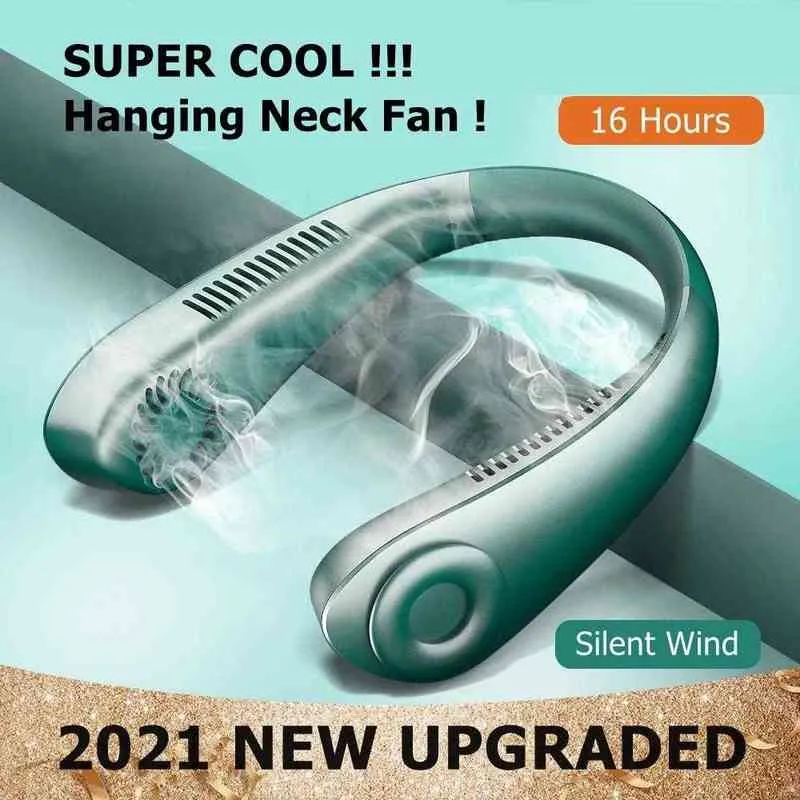 Electric Fans Hanging Neck Fans Mini Portable Bladeless USB Rechargeable Mute Sports Fan For Outdoor Ventilador Abanicos Cooling Fan T220907