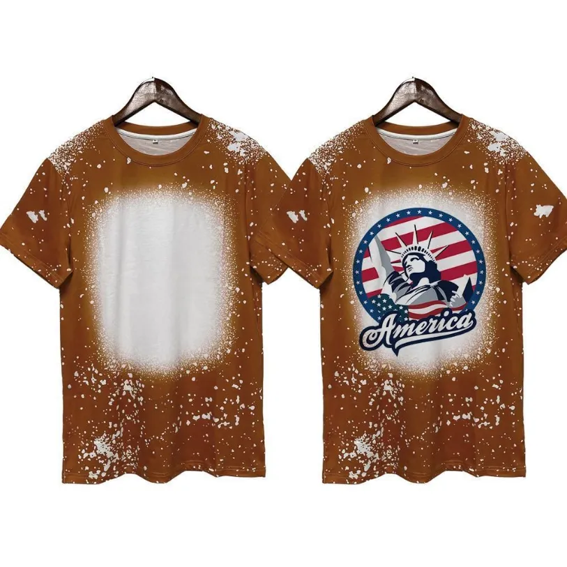 Wholesale Sublimation Bleached Shirts Heat Transfer Blank Bleach Shirt