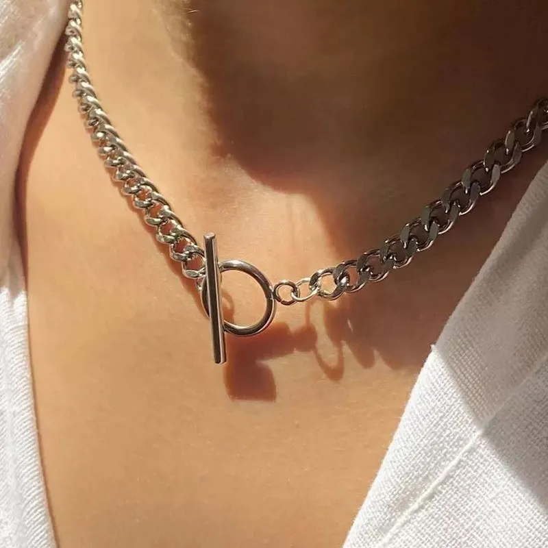 Chaîne De Collier En Acier Inoxydable Plaqué Argent - Pour Pendentif, Femme, Neuf Sans Emballage, Générique