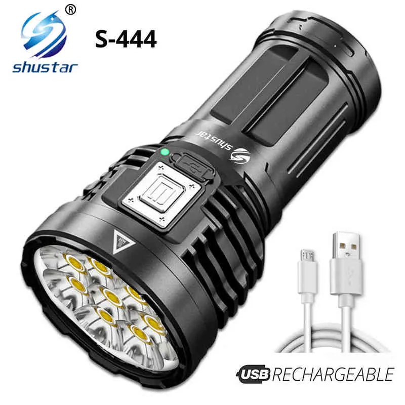 8LED Super Super Bright Flight Flashlight LED المصباح المصباح القابل لإعادة شحنها 4 أوضاع في الهواء الطلق مغامرة 3 في 1 مصباح يدوي J220713