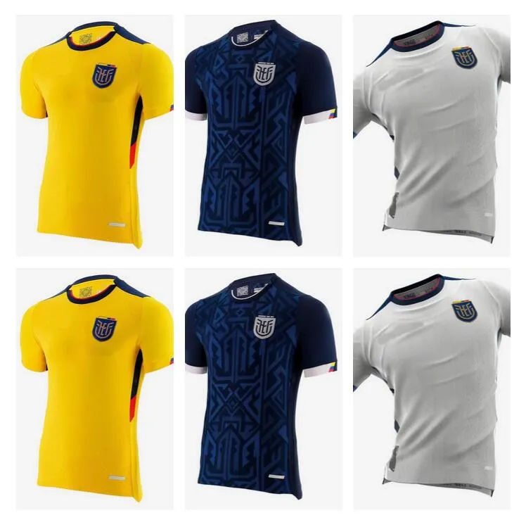 Ecuador 2022 2023 World Cup Soccer Jersey Home Ywllow Pervis Estupinan 22 23 Gonzalo Plata