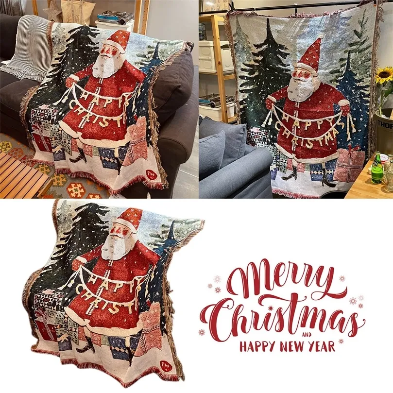 Bettwäsche-Sets Weihnachtsmann-Fleecedecken 3D-Volldruck Leicht waschbare Decke Sherpa-Überwurfdecke Home-Bettwäsche Frohe Weihnachten Dekor # T2G 220908