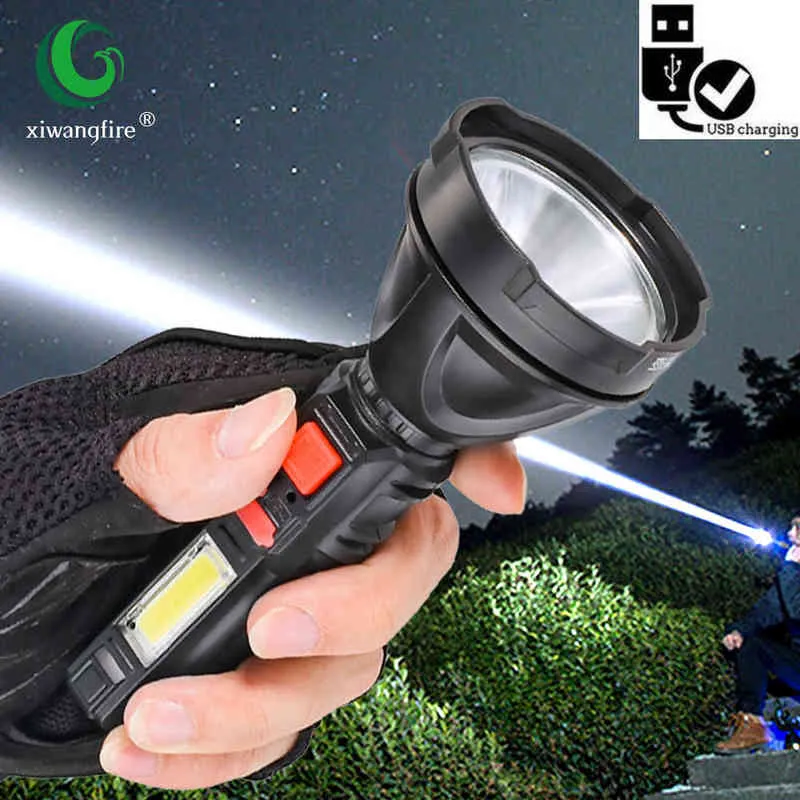 Portable Super Bright Flashlight Led Cob Flashlight Long Distance Usb Rechargeable Small Xenon Lamp Tactical Light Lighter J220713