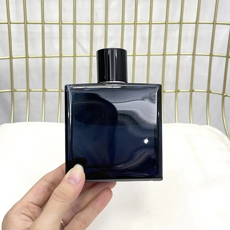 Man Perfume Male Fragrance Masculine EDT 100ML Citrus Woody Spicy and Rich Fragrances Dark blue-gray thick glass bottle body fast ship