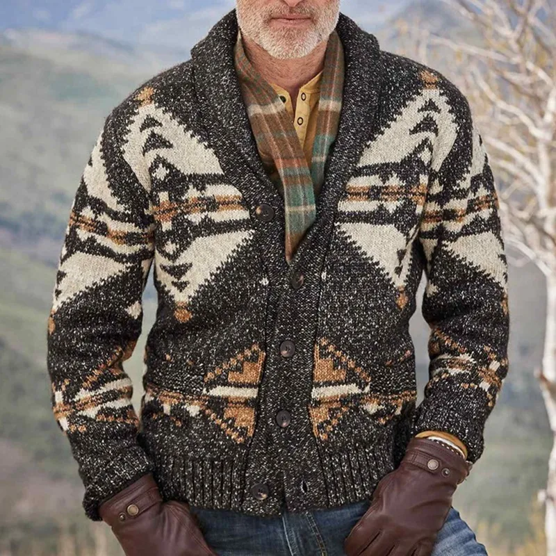 Otoño e invierno cálido Cardigan Hombre lana Cremallera Abrigo Delgado  suéter de punto delgado para hombre Abrigo grueso