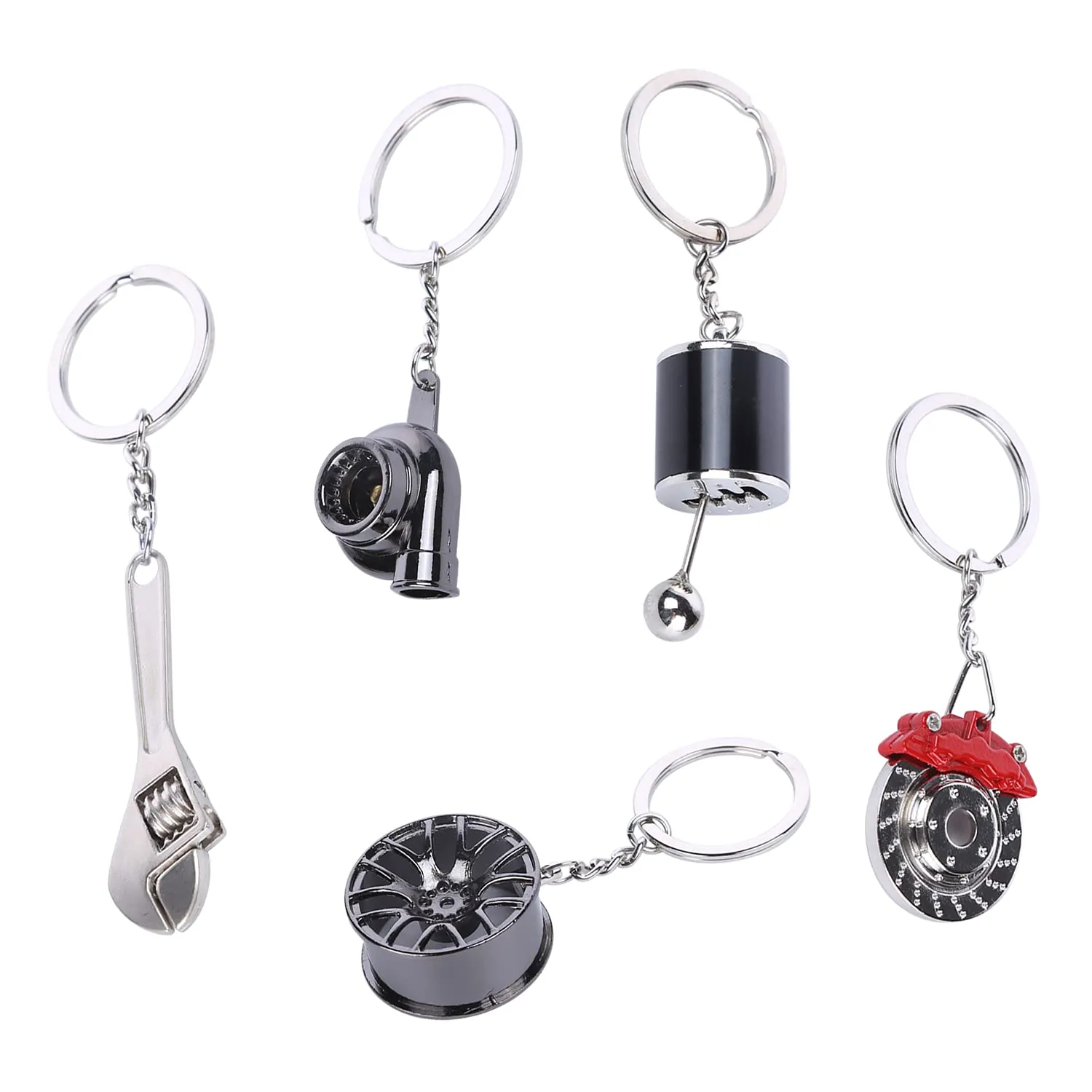 Keychains l auto onderdelen metalen sleutelketen set schattig onderdeel model sleutelhanger voor geliefden sleutels bassen decoratie druppel levering 2022 dhgarden amip0
