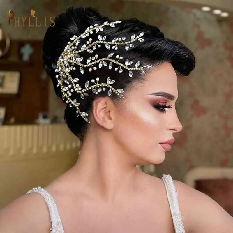 Wedding Hair Jewelry A463 Bridal Comb Clip Pin Rhinestone Pearl Headband Bride Side Accessories Women Vine T220907