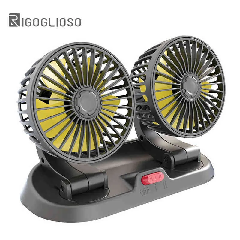 Ventiladores elétricos carro USB Cabeça dupla de resfriamento 12V para 5V Refriger Rechargable Small 24V T220907