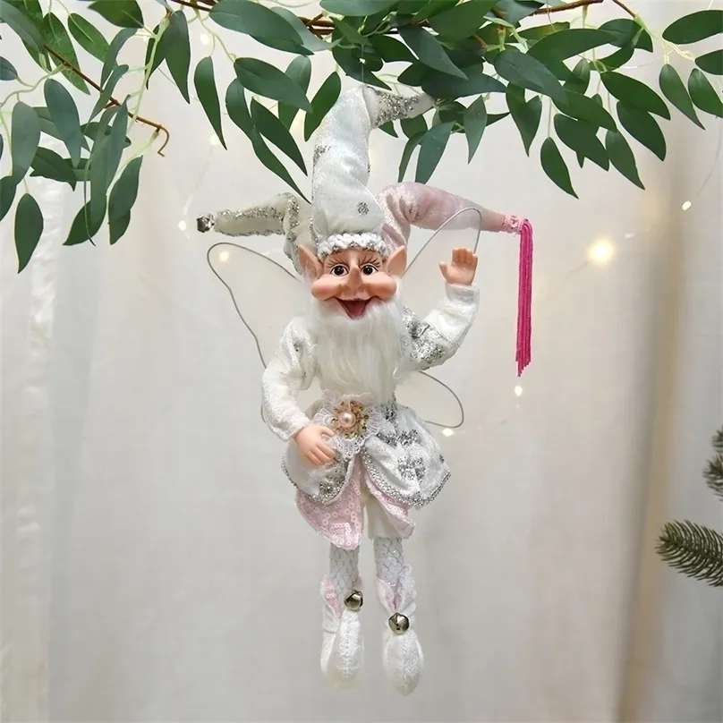 クリスマスデコレーションエルフ人形のおもちゃペンダントの装飾棚にぶら下がっている装飾スタンディングデコレーションナビダッドイヤーギフト220908