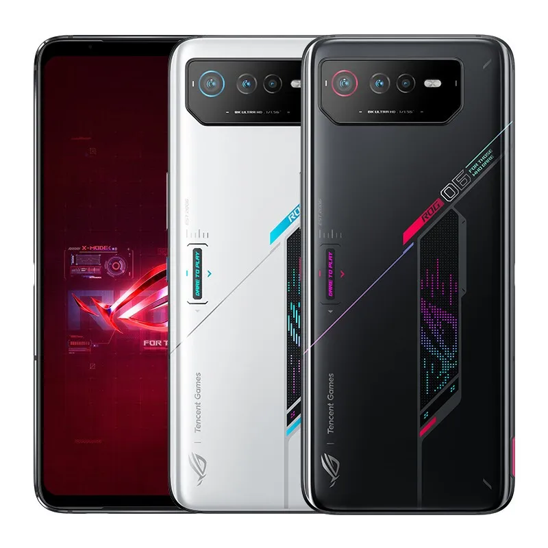 Original Oppo ASUS ROG 6 5G Mobile Phone Gaming 12 Go 16 Go RAM 256 Go 512 Go ROM Snapdragon 50.0MP NFC Android 6.78 "165 Hz E-Sports Screen ID Face Face Smart Cell Phone Smart