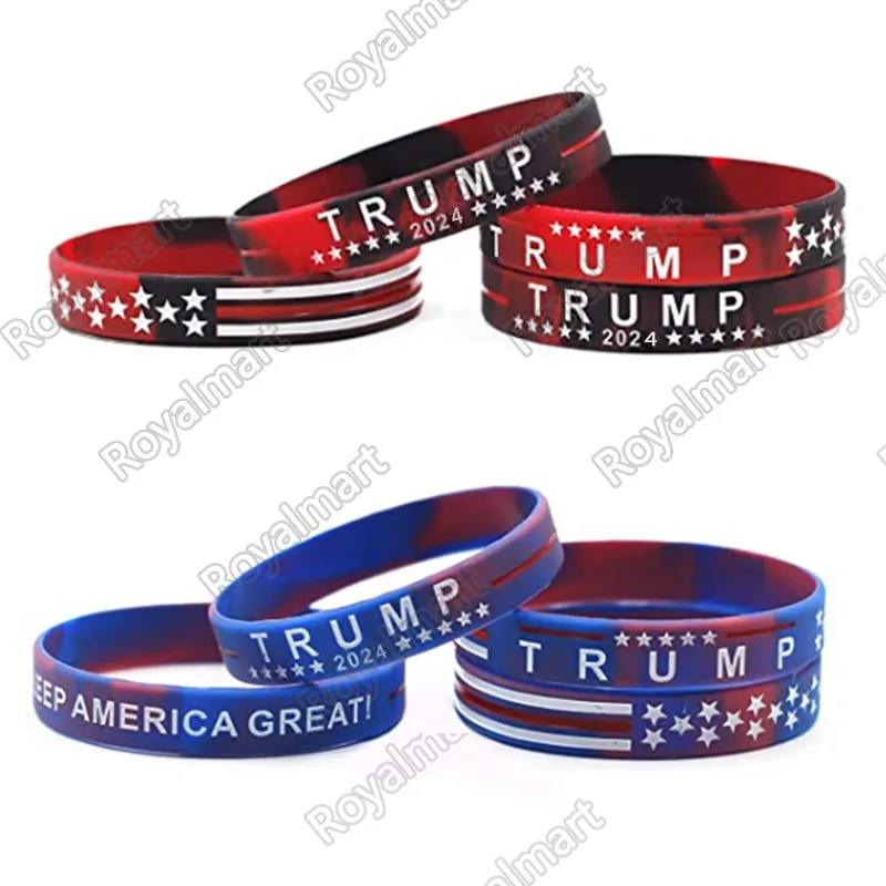 Keep America Great Silicone Bracelet Party Favor Trump 2024 Pulseira para Eleições Presidenciais Presente Pulseira