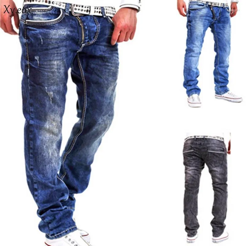 Jeans Fashion maschile Slim's Slip Fit Denim Casual Street Pants Pants