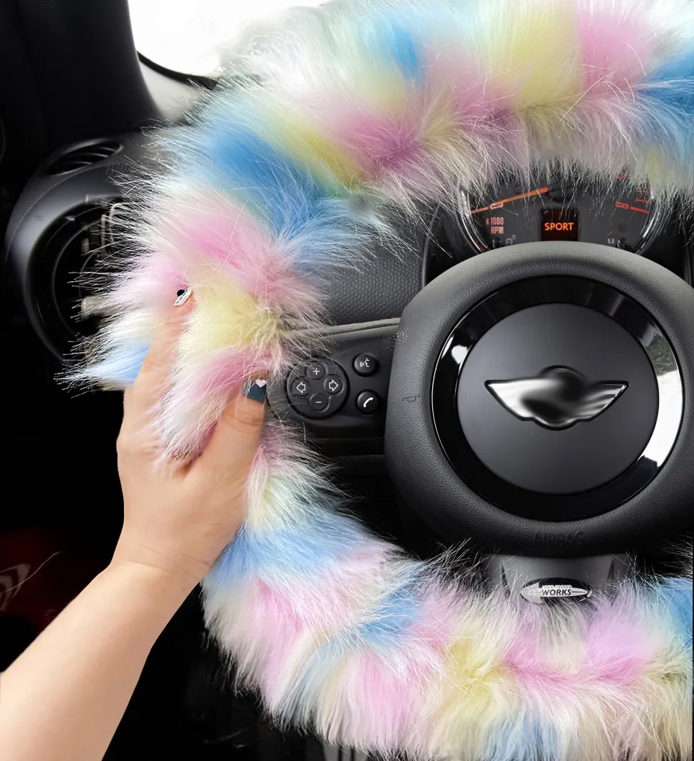 Cute Fluffy Steering Wheel Covers For Women Girls Ladies Fuzzy Handbrake  Cover & Gear Shift Cover Luxurious Faux Fox Fur Furry Dec203u From Hu0822,  $9.91