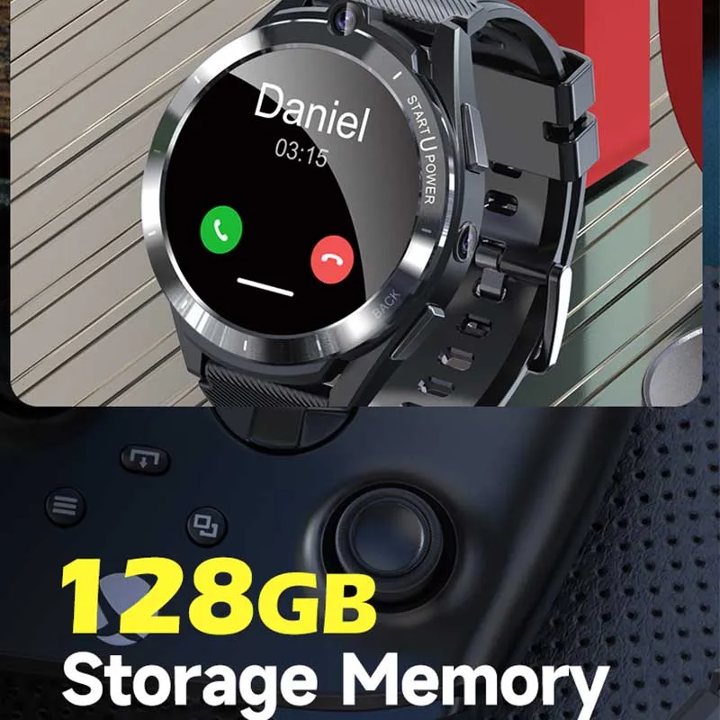 2022 Android 11 4G Telefonklocka Dual Chip Smart Watch 6G Ram 128G Vuxna GPS 5G WiFi 8MP 2 Cameras Men Smartwatch Dual System