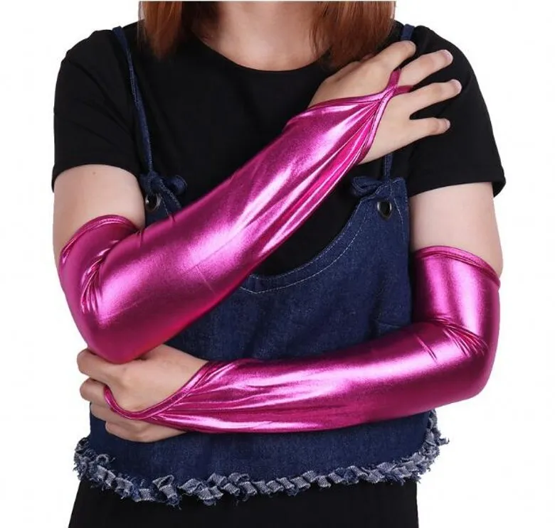 Candy Color Shiny metallic Catsuit Costumes Accessories Arm sleeves