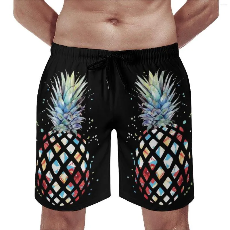 Shorts pour hommes hawaïen ananas fleurs planche fruits maillot de bain Polyester hommes bain motif nager