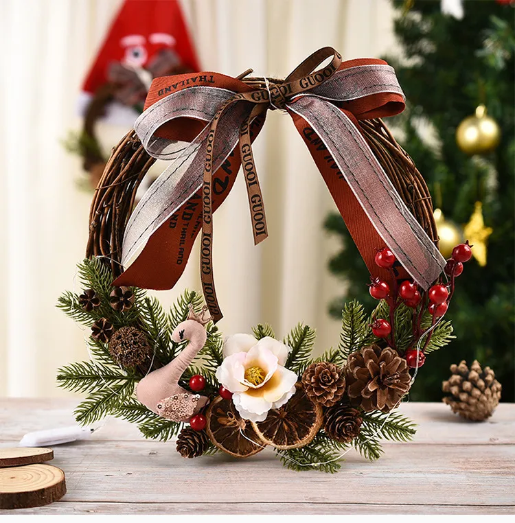 Weihnachtskranz Mit Glitzer & Beeren – 60 Cm, Für Tür, Baum Oder Hochzeitsdeko