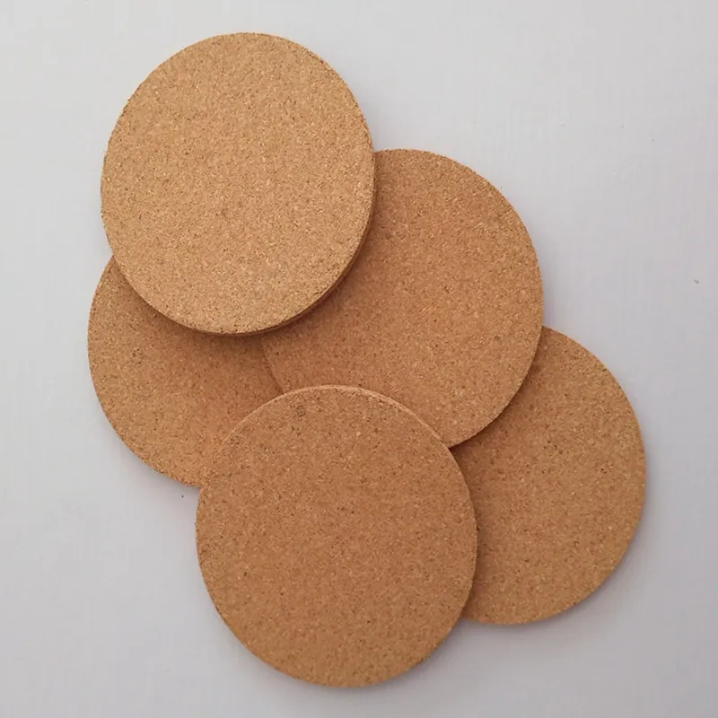 10cm Dia 5mm thin Round pads Natural Cork Coasters Wine Drink Coffee Tea Cup Mats Table Pad For Home Office Kitchen