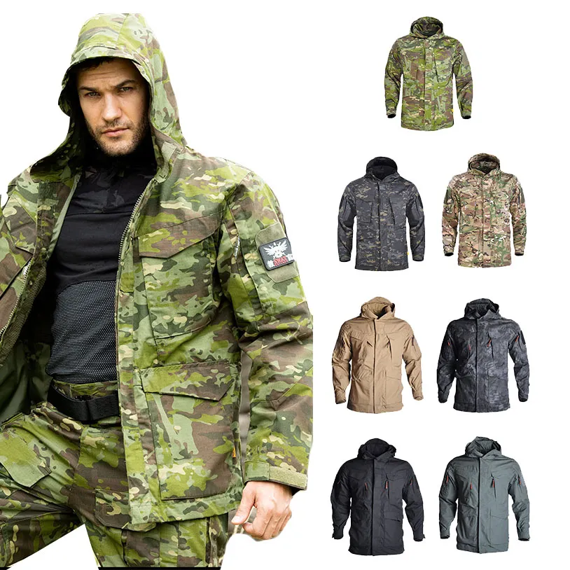 Outdoor Clothing Camouflage Windbreaker Tactical M65 Jacket Woodland Hunting Shooting Coat Combat Winter Clothing NO05-216B