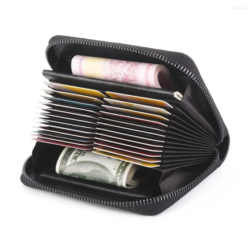 Wallets 2022 Men Genuine Cow Leather 24 Card Holders Short Purse High